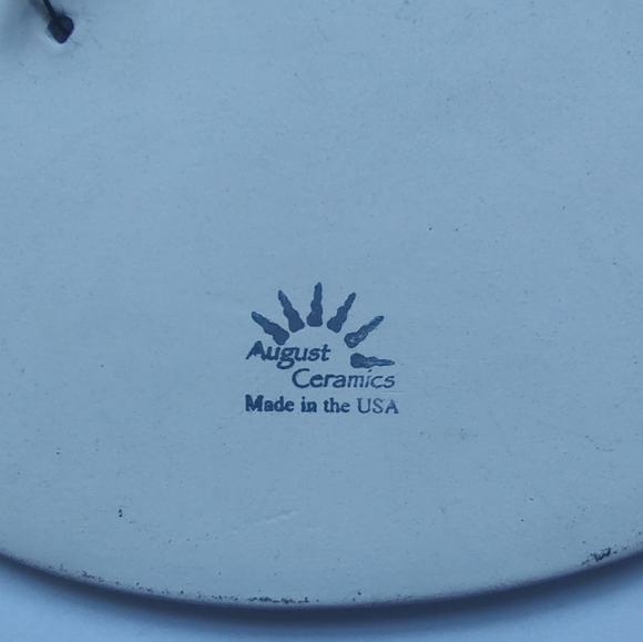 Vintage August Ceramic Cat Wall Plaque Sign Hanging Off White Beige USA Brown - Picture 14 of 15